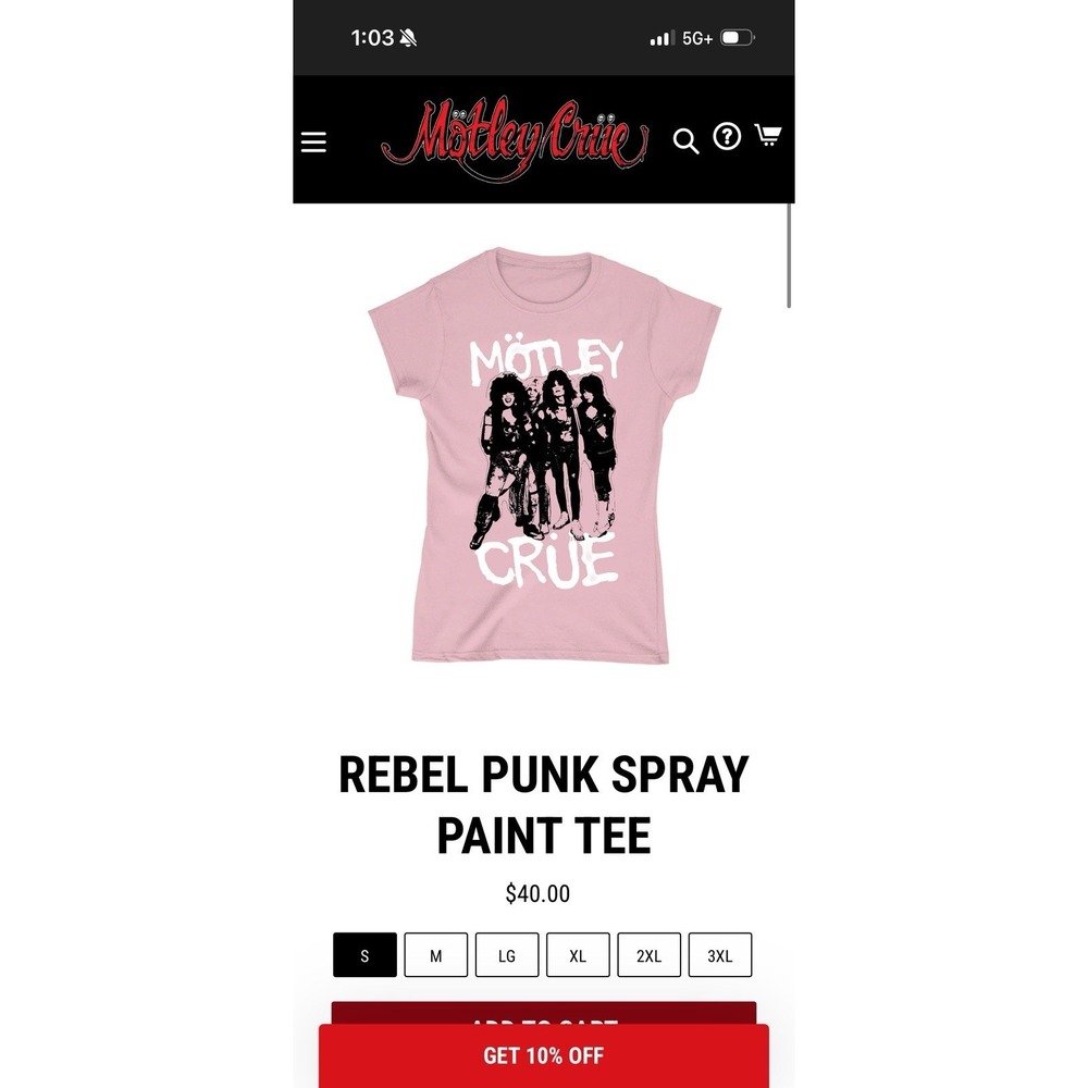 Motley Crue Rebel Punk Band Pink Size Medium Retro Band Tshirt Vintage RARE